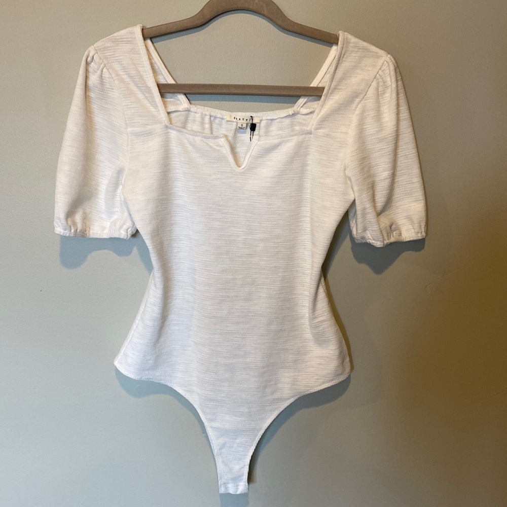 White Puff Sleeve Bodysuit